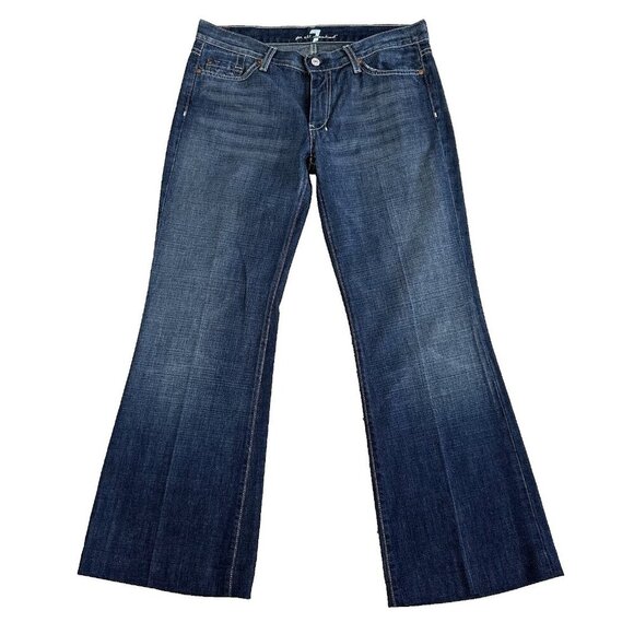 7 For All Mankind Dojo Original Trouser Flare Jean Blue Size 31x29 - Picture 1 of 11